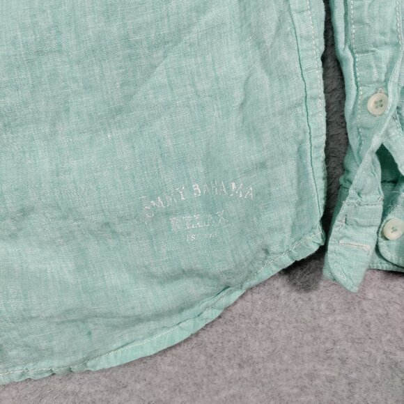 Tommy Bahama Linen Shirt Men Large Relaxed Aqua Long Sleeve Button Up Resortwear - Picture 6 of 9